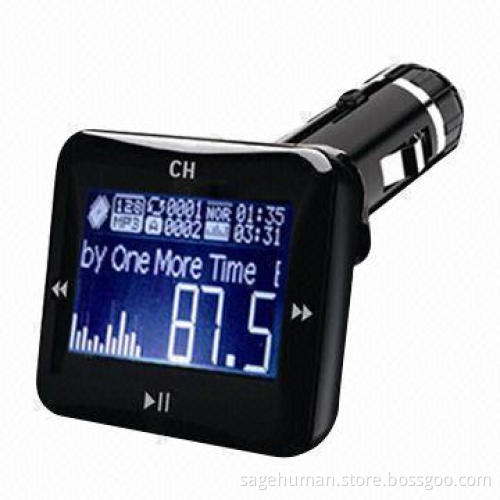 FM Transmitter with RDS Technology, Supports USB Disk/SD Card and 12 to 24V Voltage